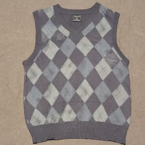 Men's Gray Argyle Sweater Vest